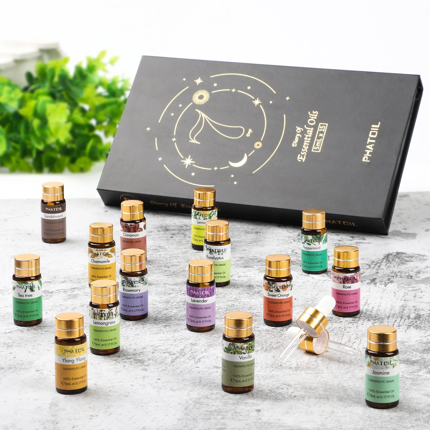 PHATOIL 15pcs Essential Oils Set Natural Plant Aroma Oils