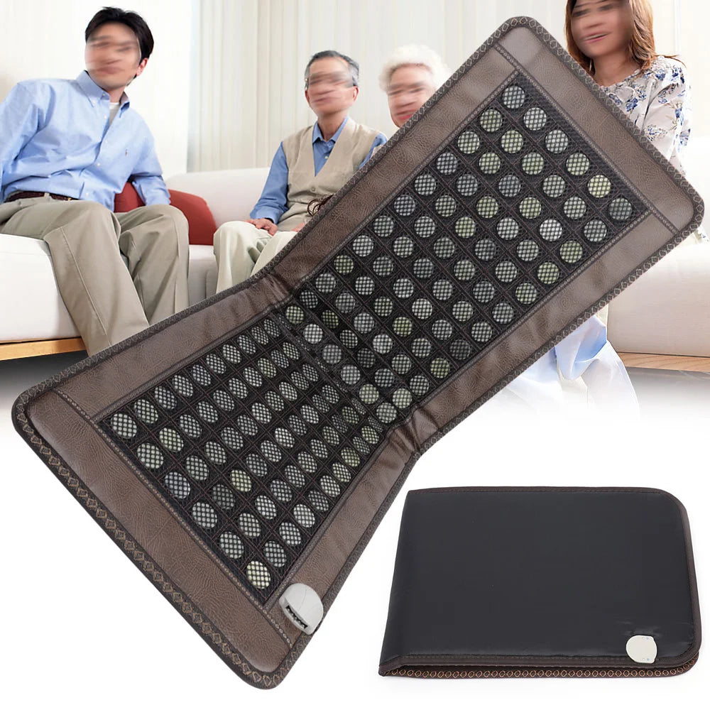 Far Infrared Heating Pad Natural Jade and Tourmaline Heating Mat Electric Stone Heating Mattress for Full Body Relax