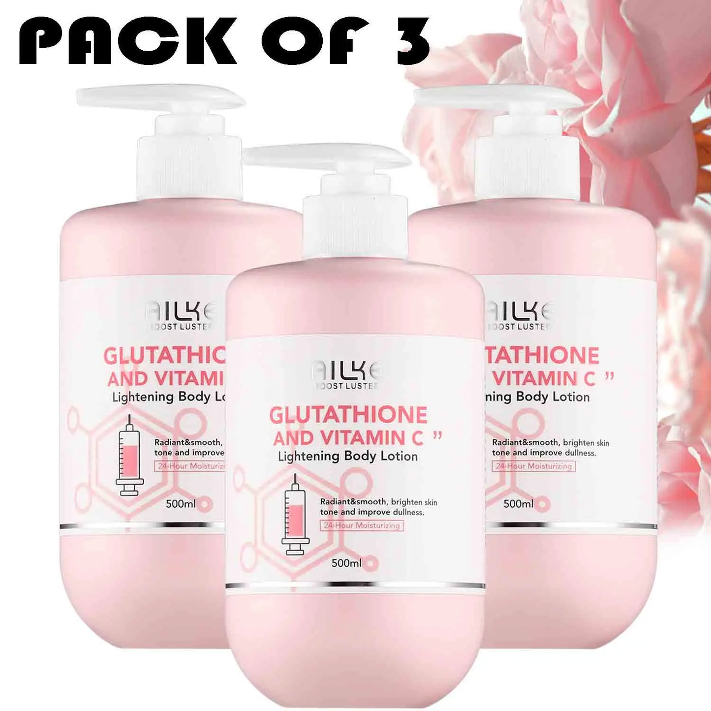 AILKE Vitamin C & Glutathione Brightening Body Lotion for Even Skin Tone and Lightening