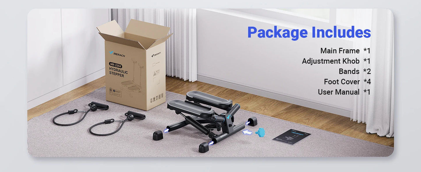 Mini Twist Stepper with 330LB Capacity for Cardio & Strength Training (Pink)