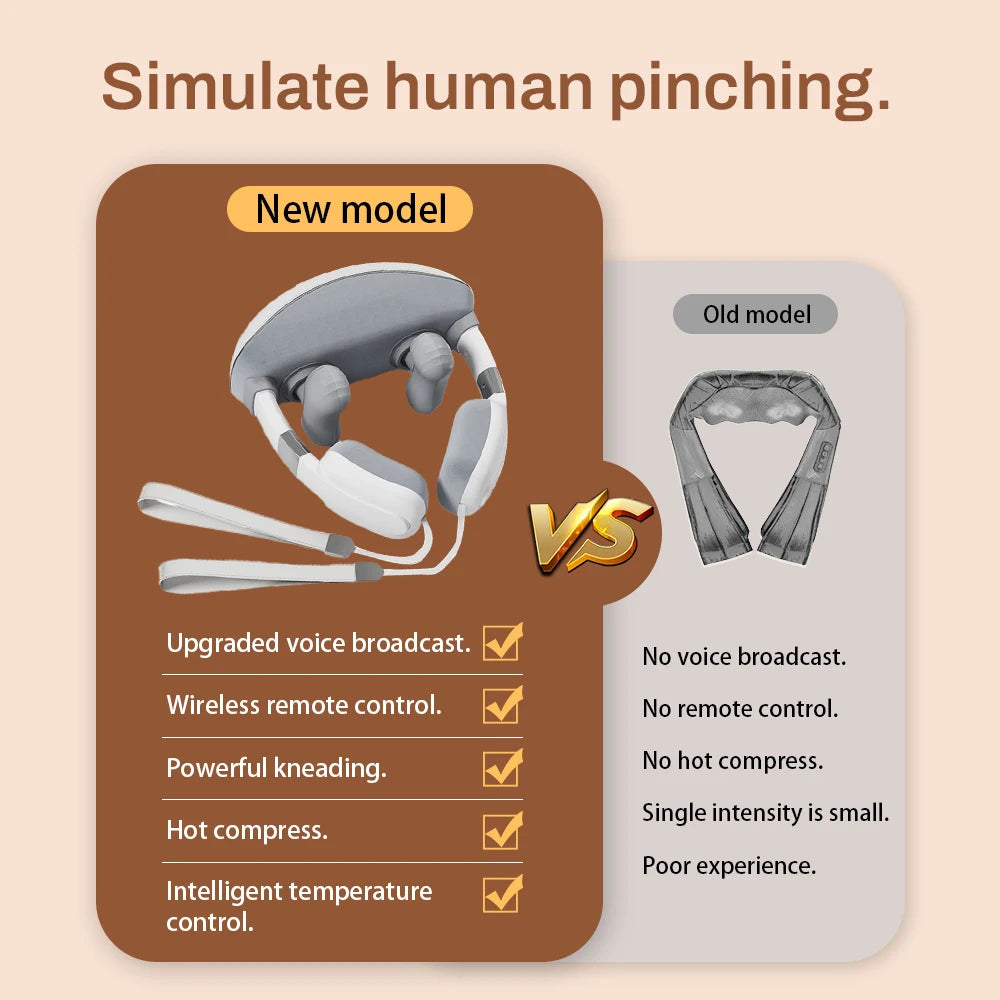 Simulated Finger Massage Multifunctional Massager Fully Wrapped Shoulder and Neck Shawl with Adjustable Gears and Heating