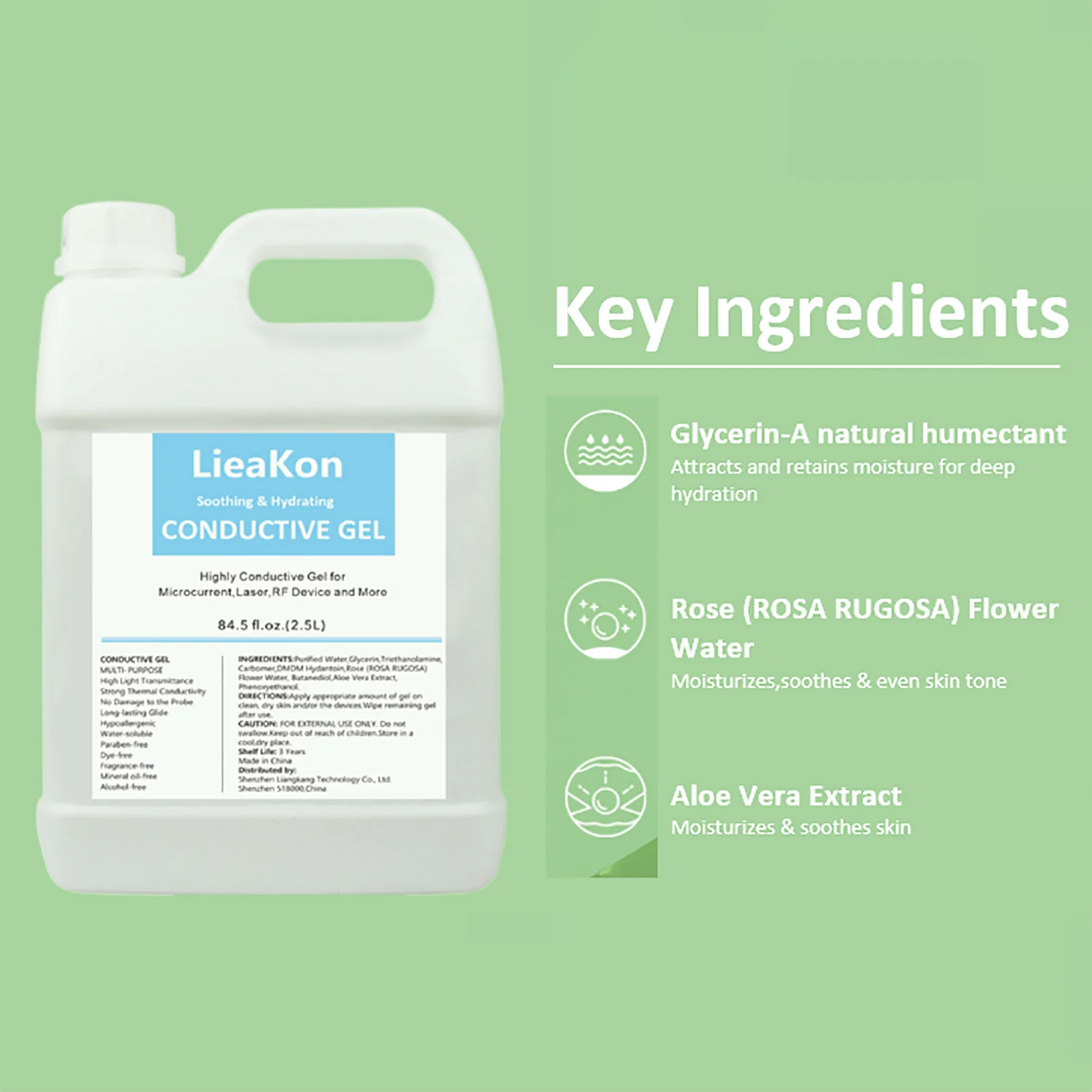 2.5L Gel Conductor Radiofrequency and Cavitation Clear Contact Gel for Ultrasound Beauty Face and Body Skin Care