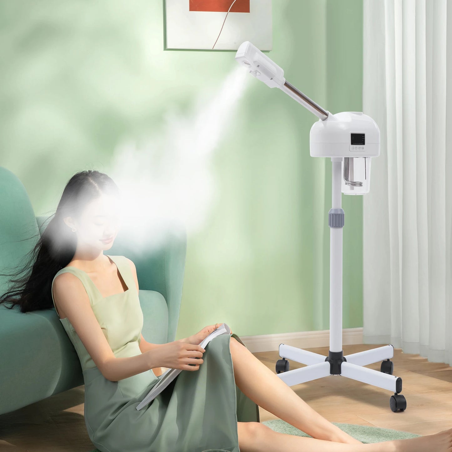 Professional Facial Steamer Machine on Wheels for Skin Rejuvenation