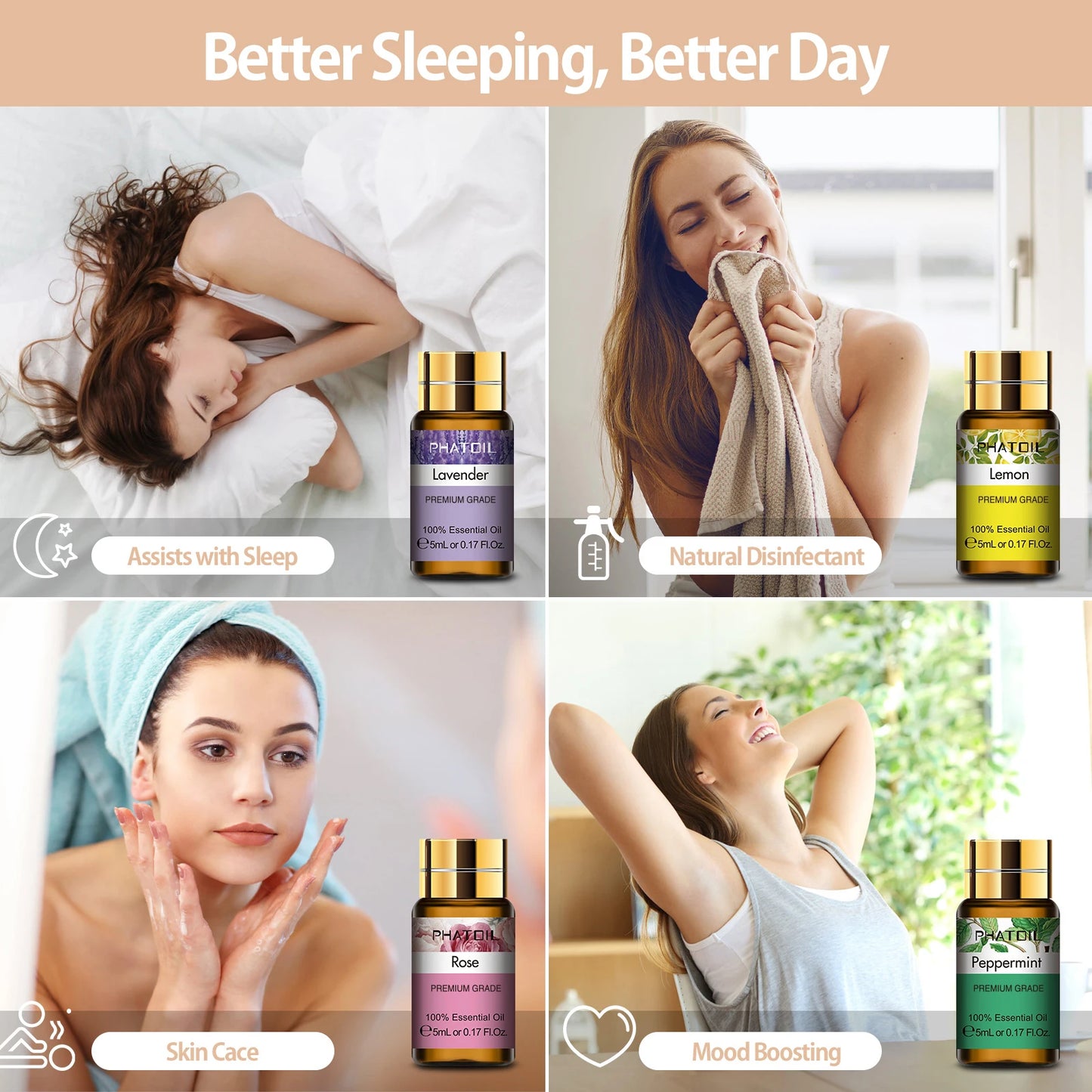 PHATOIL 15pcs Essential Oils Set Natural Plant Aroma Oils