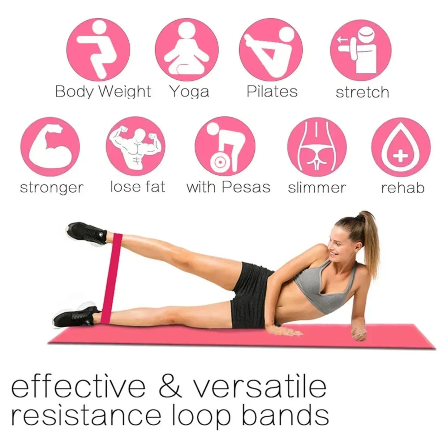 Fitness Elastic Resistance Bands for Yoga and Strength Training