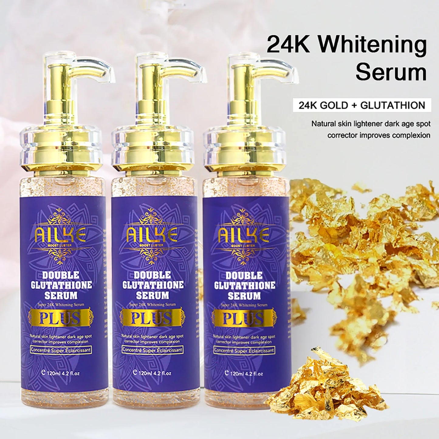 AILKE Glutathione PLUS Skin Care Set Advanced Lightening Lotion Moisturizes Softens Skin for Men Women
