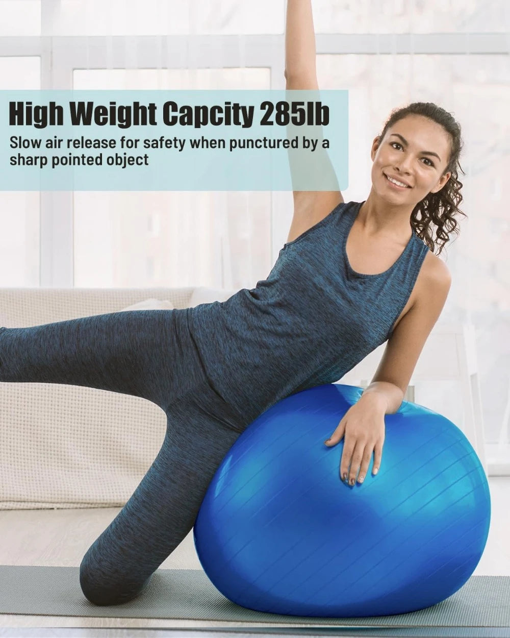 Yoga Ball Workout Ball Explosion-Proof Anti-Slip Stability Ball Swiss Ball Physiotherapy Balance Ball Chair