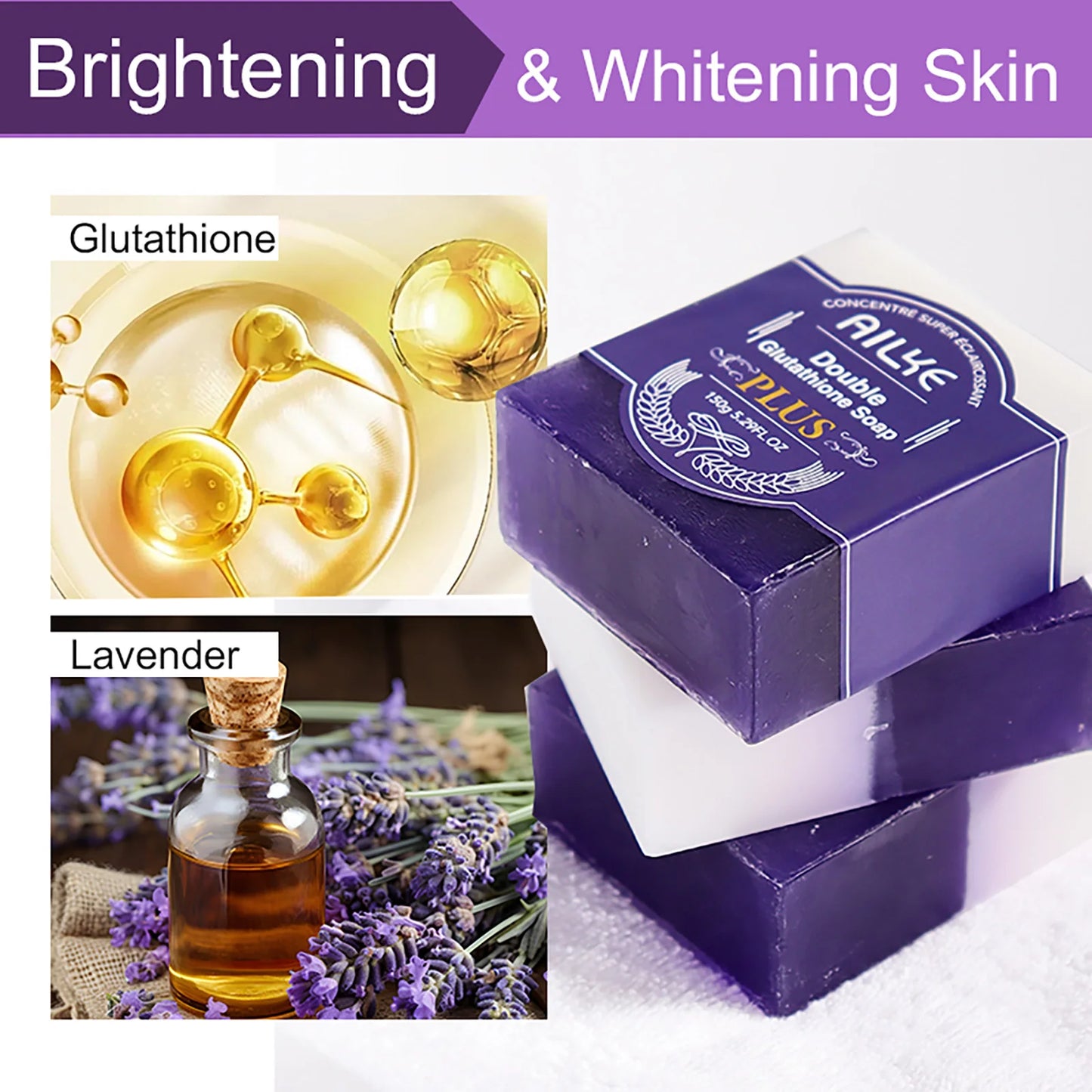 AILKE Glutathione PLUS Skin Care Set Advanced Lightening Lotion Moisturizes Softens Skin for Men Women
