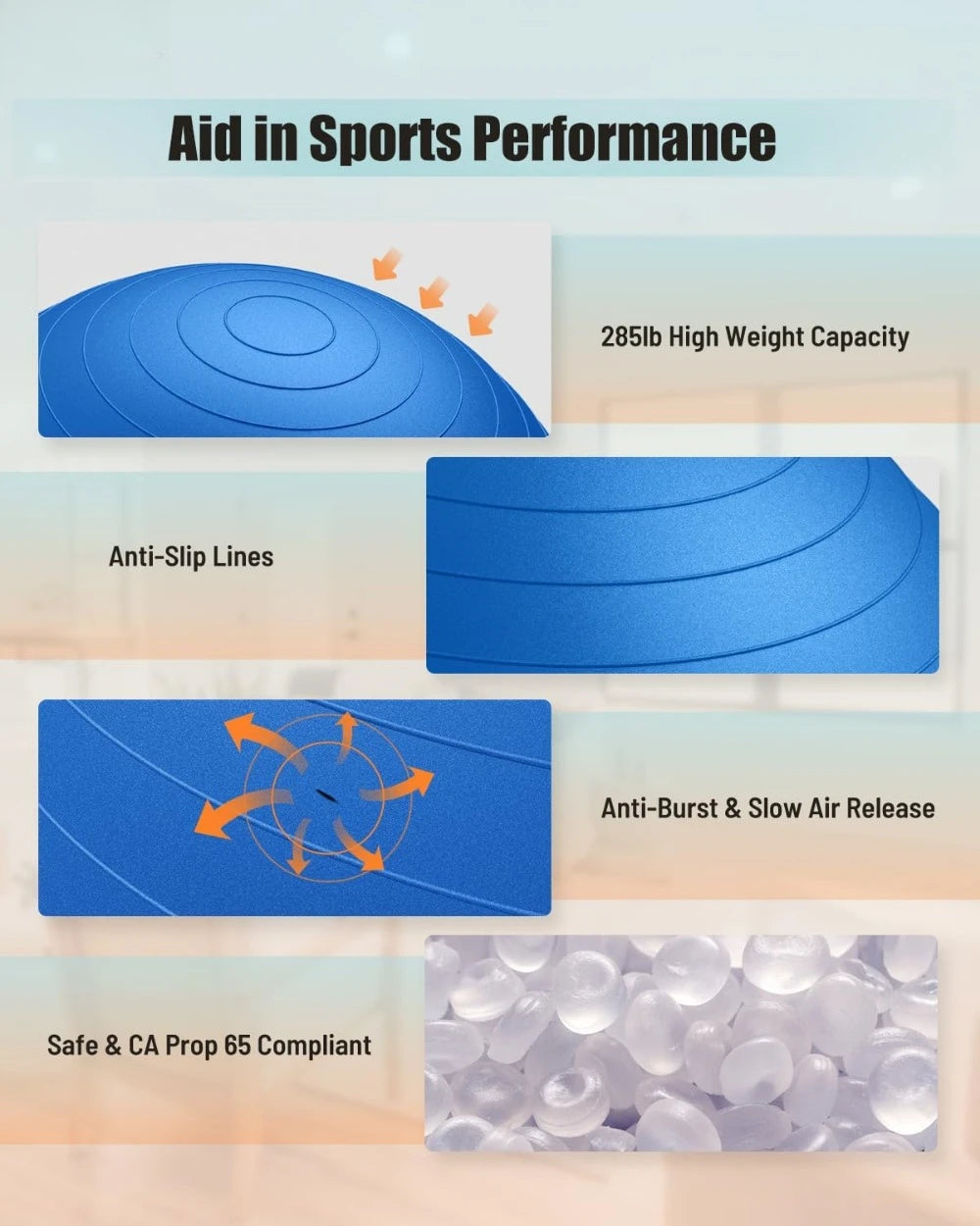 Yoga Ball Workout Ball Explosion-Proof Anti-Slip Stability Ball Swiss Ball Physiotherapy Balance Ball Chair