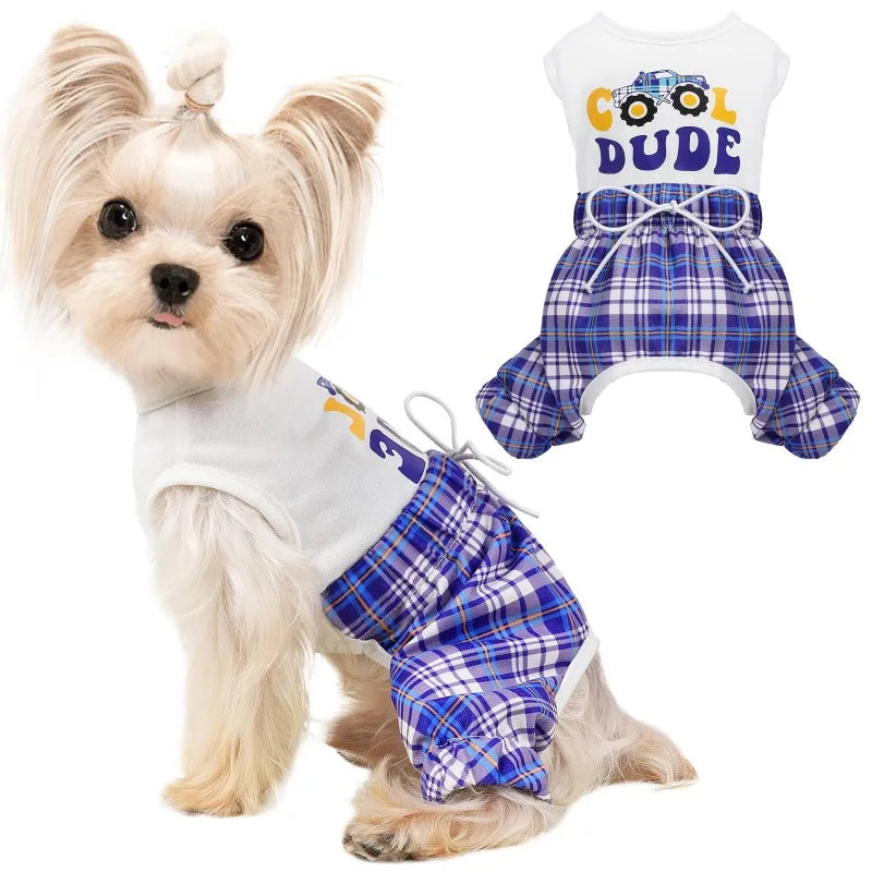 Dog Pajamas Cute Dog Clothes Soft and Stretchy Dog Onesie for Spring Summer Pet Clothes Dog Pjs Dog Outfit Dog Shirts