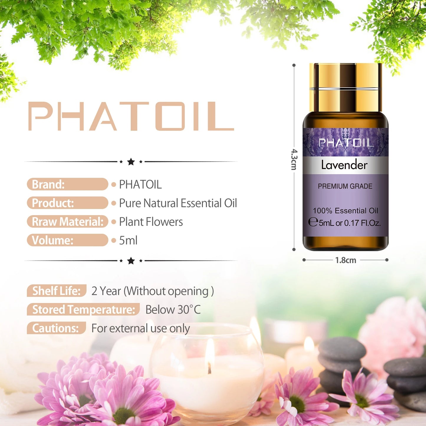 PHATOIL 15pcs Essential Oils Set Natural Plant Aroma Oils