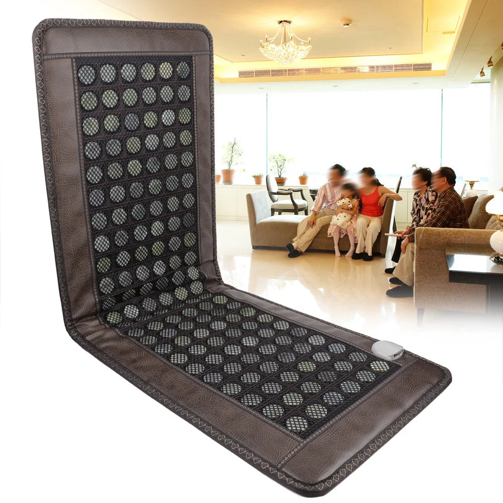 Far Infrared Heating Pad Natural Jade and Tourmaline Heating Mat Electric Stone Heating Mattress for Full Body Relax
