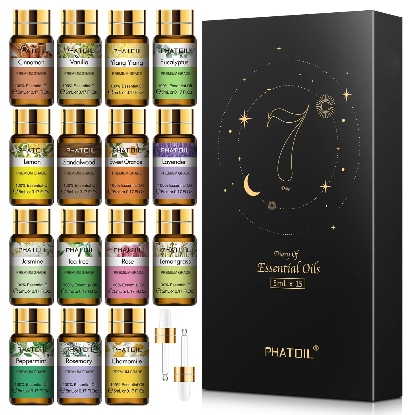 PHATOIL 15pcs Essential Oils Set Natural Plant Aroma Oils