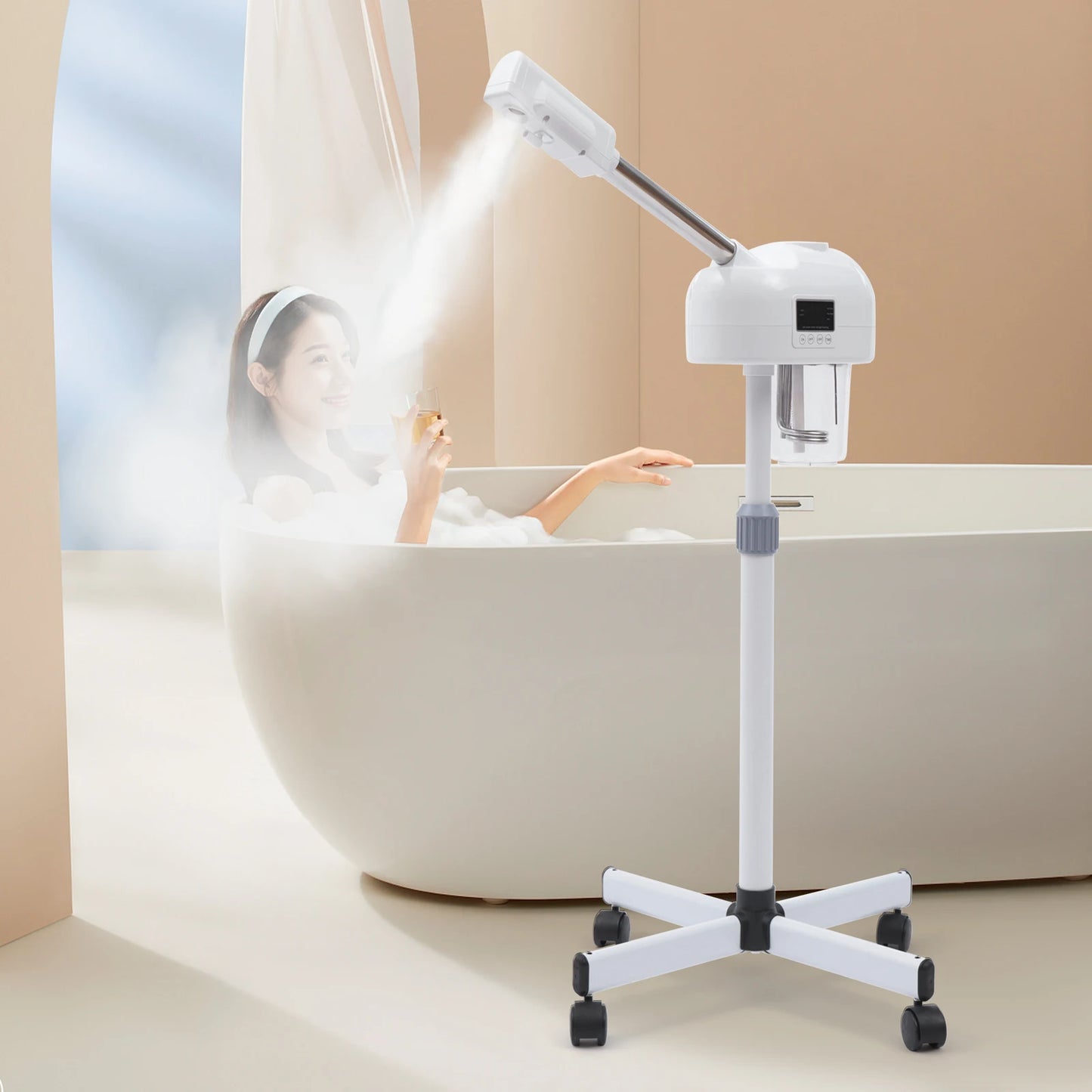 Professional Facial Steamer Machine on Wheels for Skin Rejuvenation