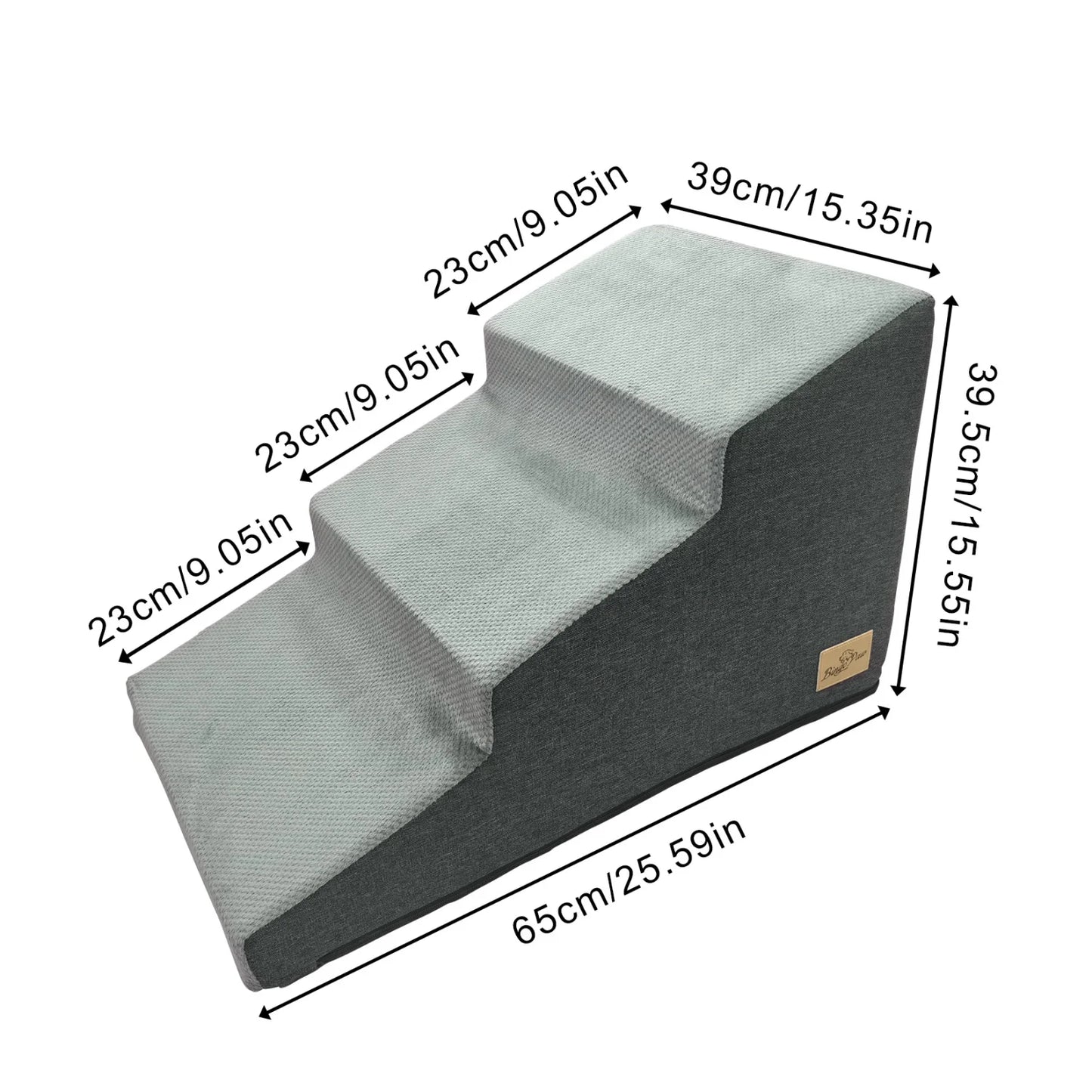 3/4 Steps High Density Foam Dog Stairs Ramps for High Beds and Sofa Non-Slip Pet Steps with Washable Cover
