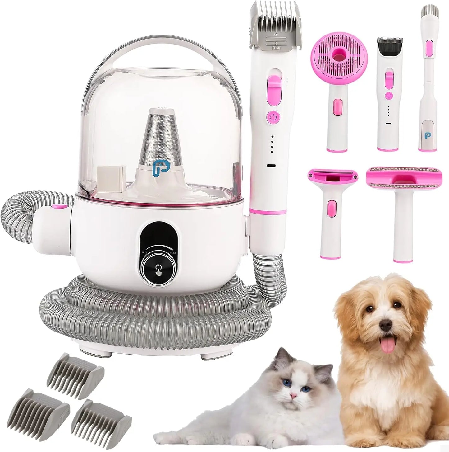Pet Grooming Vacuum Dog Hair Vacuum Groomer Multi-Functional Pet Grooming Kits for Dogs Cats and More