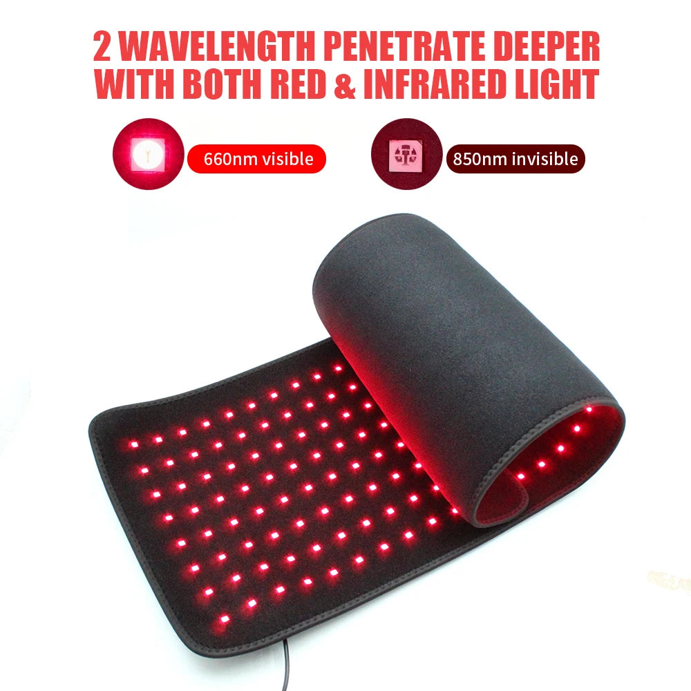 Red Light Therapy Pad for Body 31 x 11 Dual Chip 660nm 850nm LED Infrared Device for Waist Back Shoulder Muscle Relax