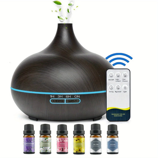 Essential Oil Diffuser with Set of 6 Essential Oils and Auto Shut-Off