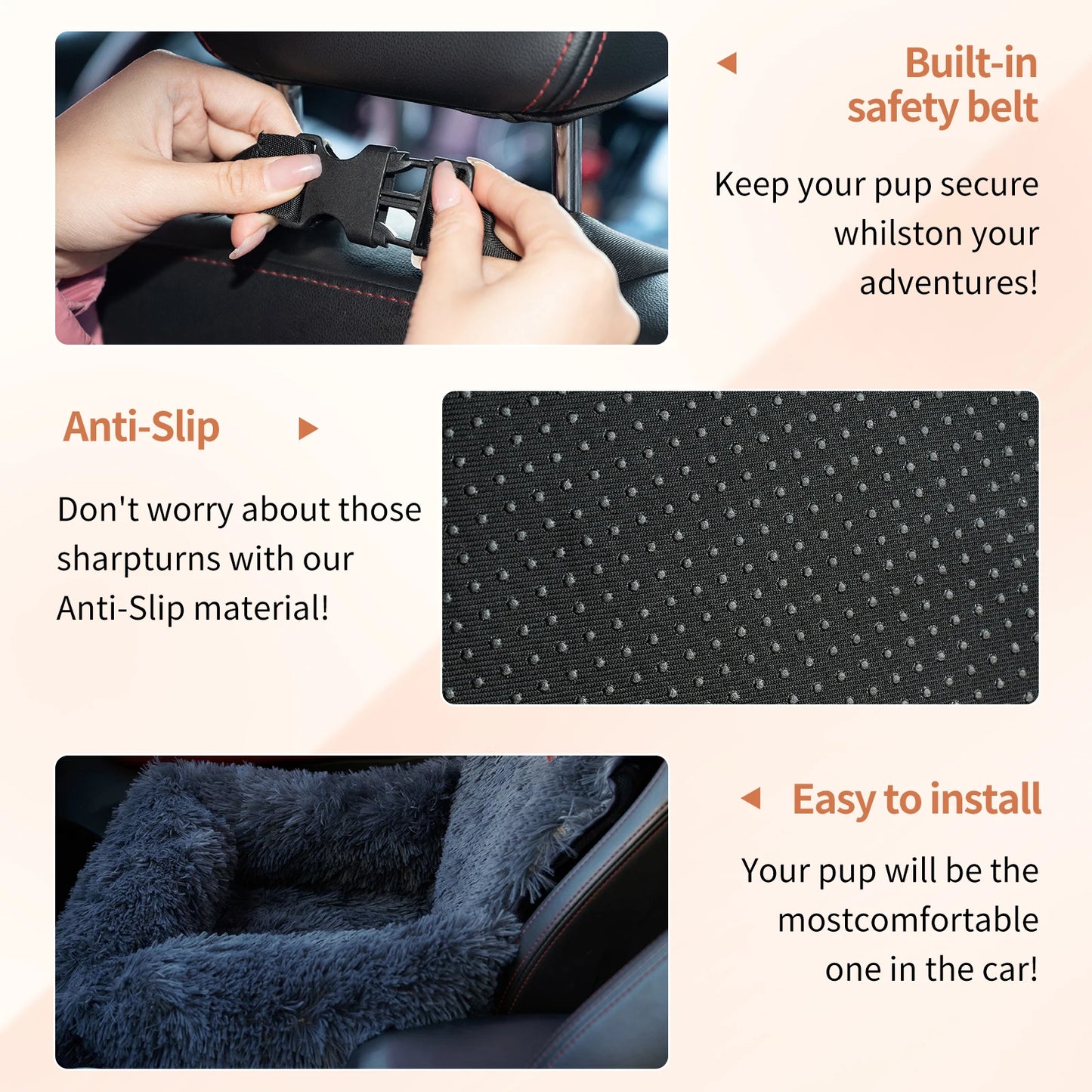 Large Dog Car Seat: Plush, Washable, Dual-Pet Safety