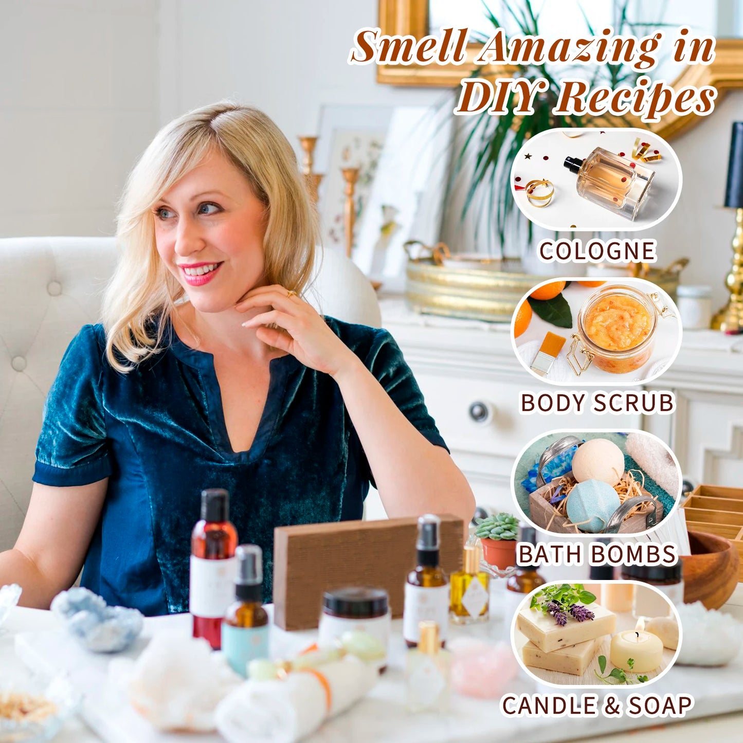 HIQILI Fragrance Oils Set Women Theme TOP 6 Gift for Aromatherapy Diffuser Candles Car Home Hotel Travel