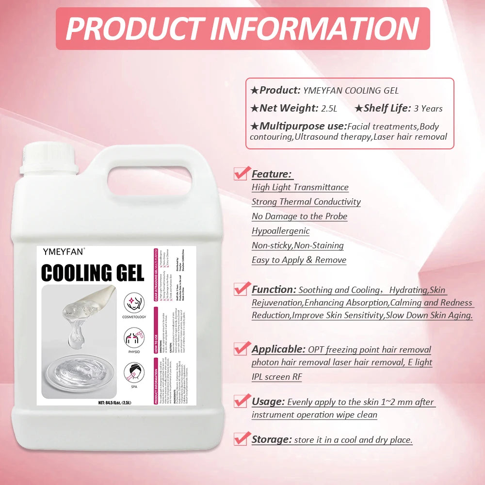 84.5oz Cooling Gel Conductor Radiofrequency and Cavitation Conductive Gel for Ultrasonic Machine Face Microcurrent EMS HIFU