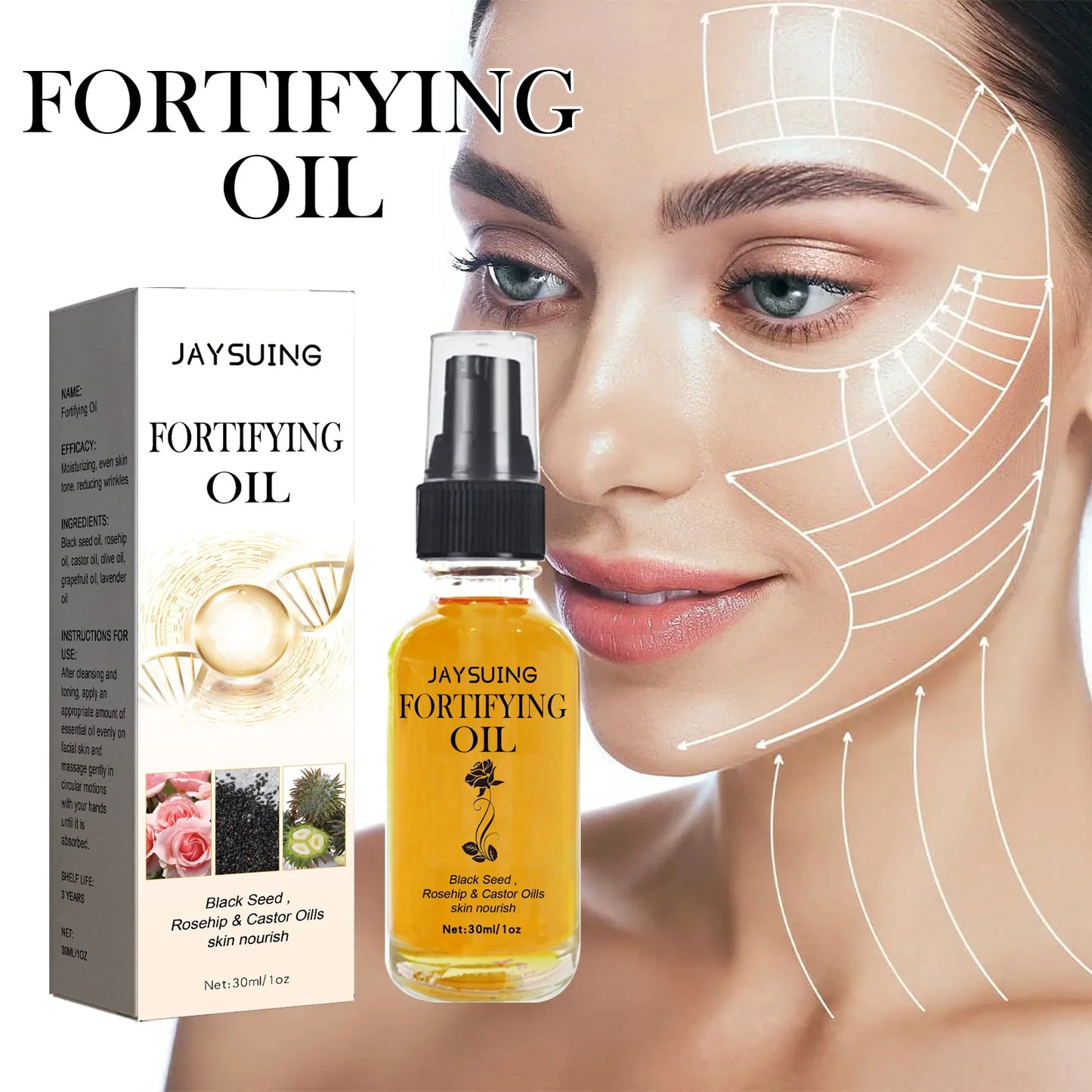 Rosehip & Castor Facial Oil for Hydration and Firming