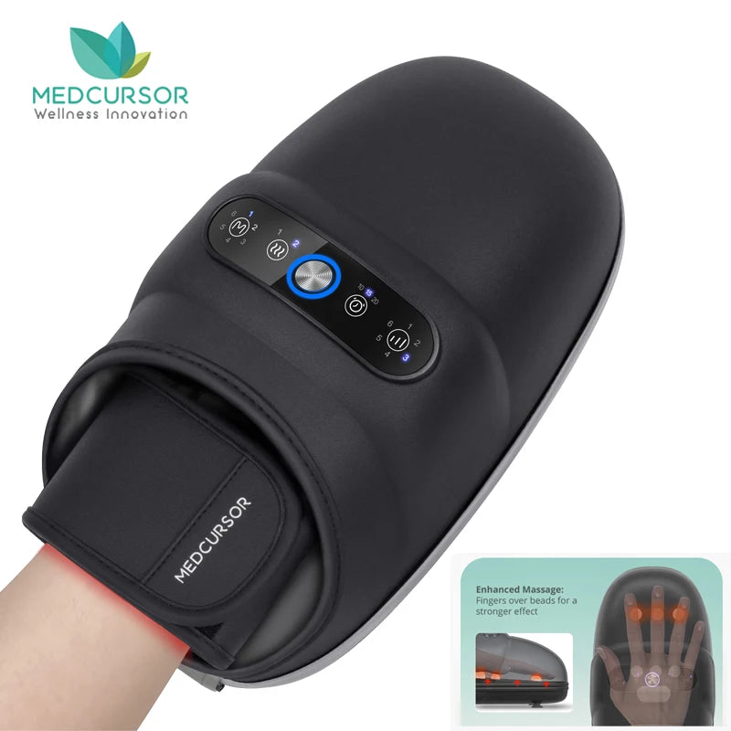 Wireless Electric Hand Massager Air Compression Hot Compress Palm Acupoint Massager Finger Arthritis Numbness Muscle Relaxation