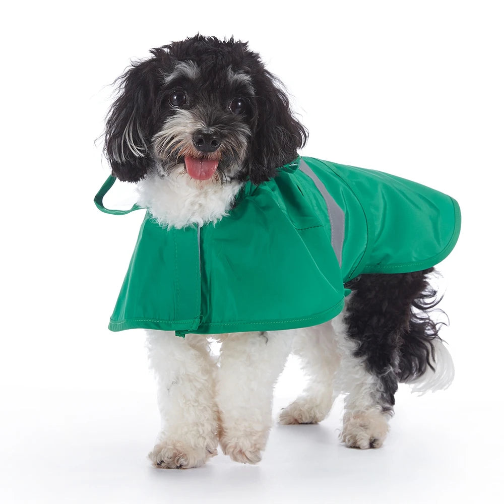 Fashionable Reflective Pet Dog Raincoat Cute Animal Raincoat Waterproof Hooded Jacket for Big Dogs