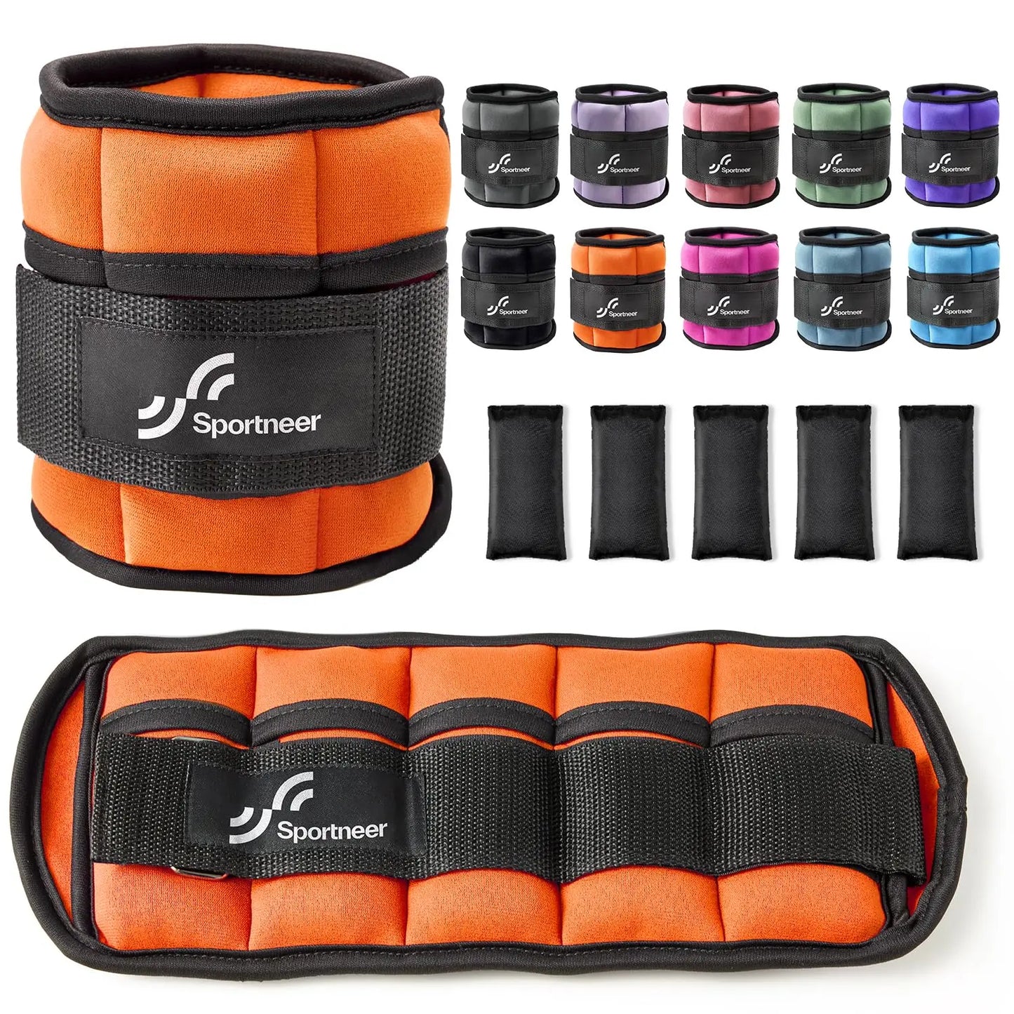 Sportneer Adjustable Ankle Weights 1Pair 10lb Leg Weight Straps for Women Men Workout