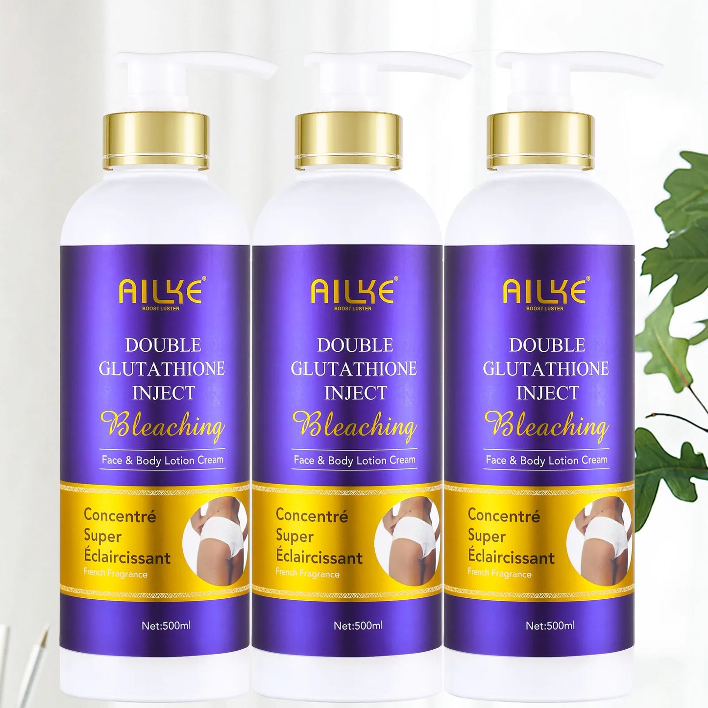 AILKE Double Glutathione & Vitamin C Skin Care Set Brightening Even Skin Tone Smooth Skin Women Cosmetics