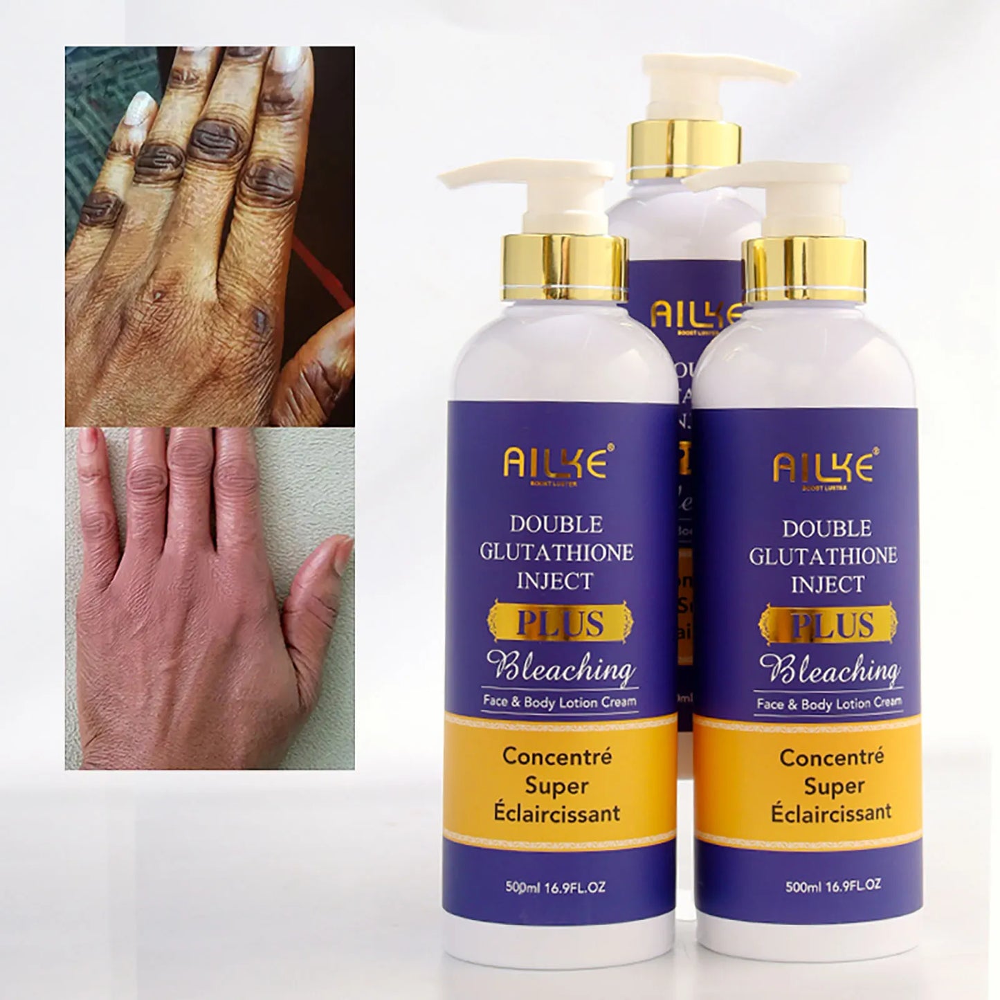 AILKE Glutathione Lighten Body Lotion Moisturizing Hydration Even Skin Tone Support Private Logo