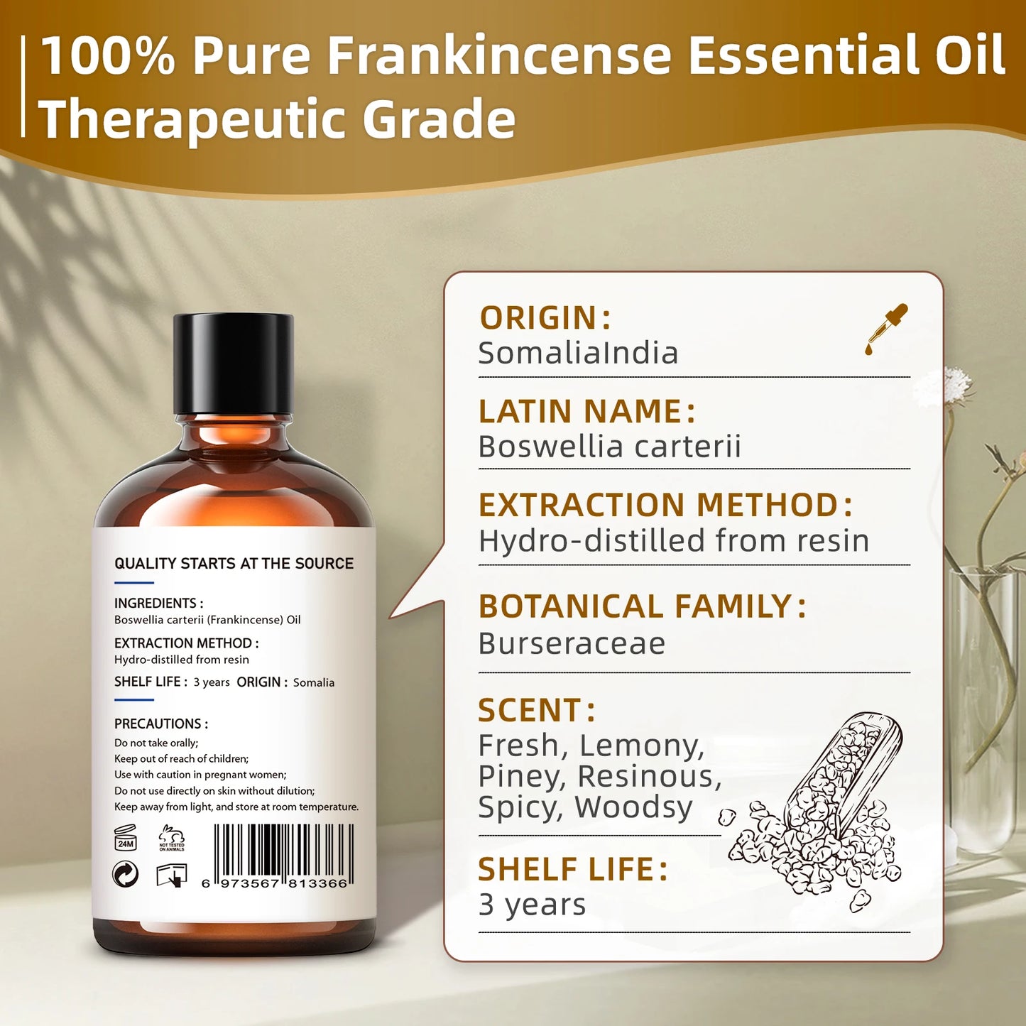 HIQILI 100ML Frankincense Essential Oils for Aromatherapy