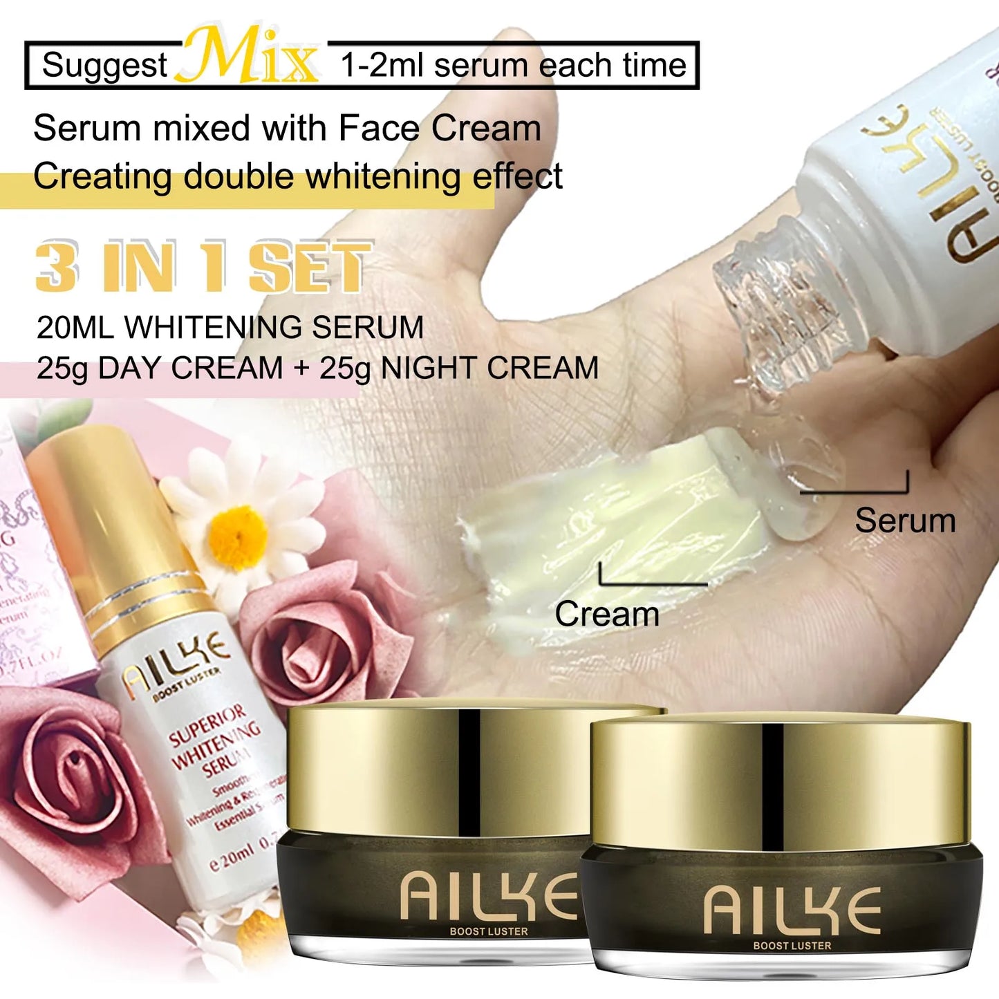 AILKE Whitening Face Cream With Collagen For All Skin Types